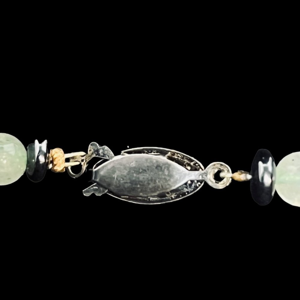 Semi Precious Green & Blue Bead Necklace, Bracelet & Pierced Earrings Set (4939) - Picture 7 of 13
